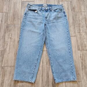 Madewell Jeans Womens Size 16W Baggy Straight High Rise Light Wash Y2K Grunge